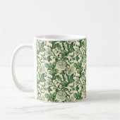 Ornate dark green acanthus leaves pattern koffiemok (Links)