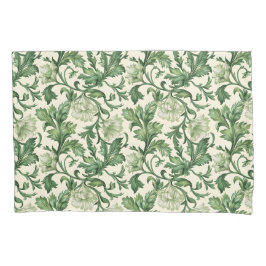 Ornate dark green acanthus leaves pattern kussensloop