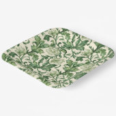 Ornate dark green acanthus leaves pattern papieren bordje (Gebogen)