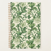 Ornate dark green acanthus leaves pattern planner (Voorkant)