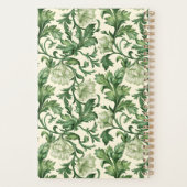 Ornate dark green acanthus leaves pattern planner (Achterkant)