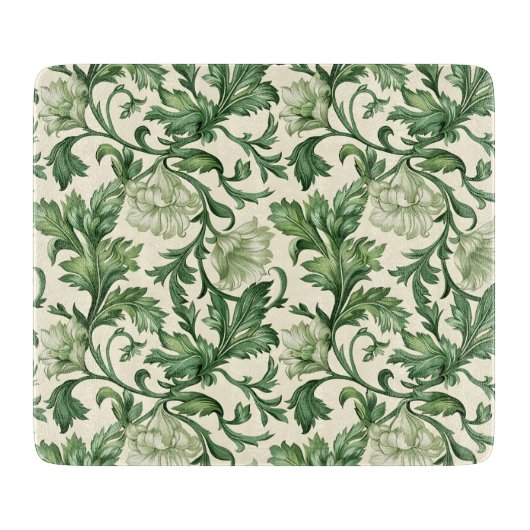 Ornate dark green acanthus leaves pattern snijplank (Voorkant)