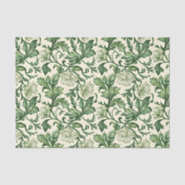 Ornate dark green acanthus leaves pattern tissuepapier