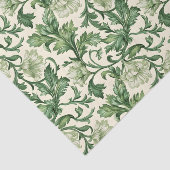 Ornate dark green acanthus leaves pattern tissuepapier (Detail)