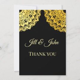 Ornate Elegant Flourish Wedding Thank You Card Bedankkaart