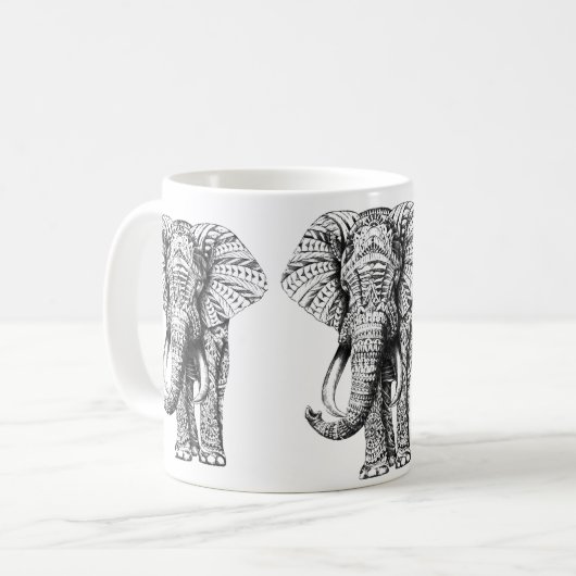 Ornate Elephant Koffiemok (Voorkant links)