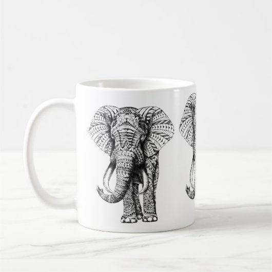 Ornate Elephant Koffiemok (Links)