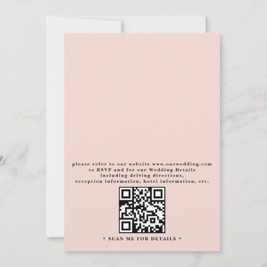 Ornate Embossed Graceful Bloom QR Code Wedding Kaart (Achterkant)