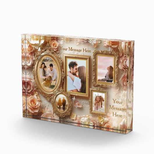 Ornate Floral Frames with Soft Gold Botanical Glow Fotoblokken (Rechts)