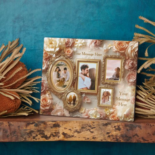 Ornate Floral Frames with Soft Gold Botanical Glow Fotoplaat (Zijkant)