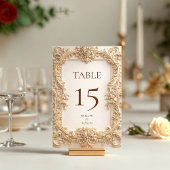 Ornate Floral Gold Baroque Wedding Kaart