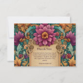 Ornate Floral Mardi Gras Masquerade Bedankkaart (Voorkant)