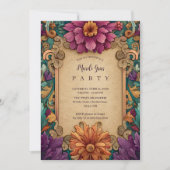 Ornate Floral Mardi Gras Masquerade Kaart (Voorkant)