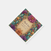 Ornate Floral Mardi Gras Masquerade Servet (Hoek)