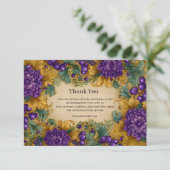 Ornate Floral Masquerade Mardi Gras Bedankkaart (Staand voorkant)