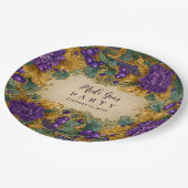 Ornate Floral Masquerade Mardi Gras Papieren Bordje (Gekanteld)