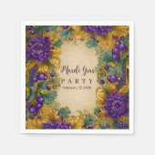 Ornate Floral Masquerade Mardi Gras Servet (Voorkant)