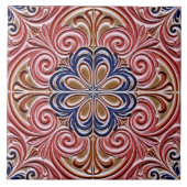 Ornate Floral Medallion Ceramic Pattern Tegeltje (Voorkant)