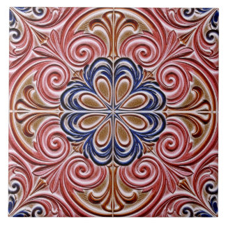 Ornate Floral Medallion Ceramic Pattern Tegeltje