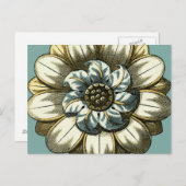 Ornate Floral Medallion on Light Blue Background Briefkaart (Voorkant / Achterkant)