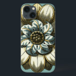 Ornate Floral Medallion on Light Blue Background iPhone 13 Hoesje<br><div class="desc">A light blue background serves as the accent to this ornate floral medallion painting by Vision Studio. Layers of leaves multiply the beauty of the flower,  giving it a very life-like quality. Purchase it today and let it bloom in your home.</div>