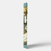 Ornate Floral Medallion on Light Blue Background Case-Mate iPhone Case (Achterkant / Rechts)