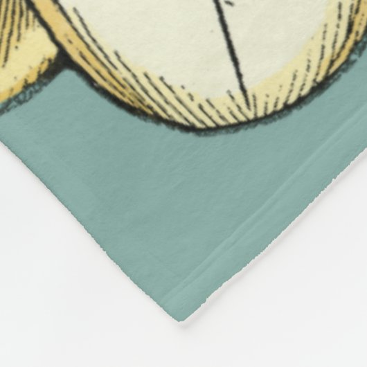 Ornate Floral Medallion on Light Blue Background Fleece Deken (Hoek)