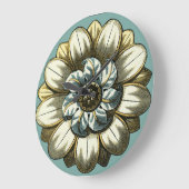 Ornate Floral Medallion on Light Blue Background Grote Klok (Hoek)