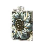 Ornate Floral Medallion on Light Blue Background Heupfles (Links)