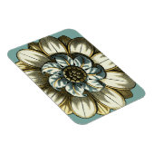 Ornate Floral Medallion on Light Blue Background Magneet (Rechterzijde)