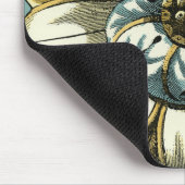 Ornate Floral Medallion on Light Blue Background Muismat (Hoek)