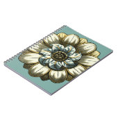 Ornate Floral Medallion on Light Blue Background Notitieboek (Linkerzijde)