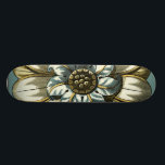 Ornate Floral Medallion on Light Blue Background Persoonlijk Skateboard<br><div class="desc">A light blue background serves as the accent to this ornate floral medallion painting by Vision Studio. Layers of leaves multiply the beauty of the flower,  giving it a very life-like quality. Purchase it today and let it bloom in your home.</div>