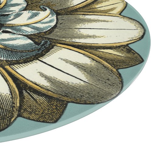 Ornate Floral Medallion on Light Blue Background Snijplank (Hoek)