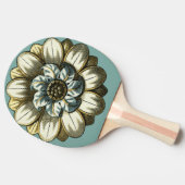Ornate Floral Medallion on Light Blue Background Tafeltennisbatje (Zijkant)