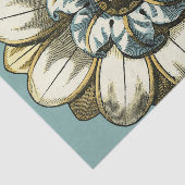 Ornate Floral Medallion on Light Blue Background Tissuepapier (Detail)