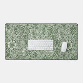 Ornate floral pattern of white flowers & leaves bureaumat (Keyboard & Muis)