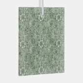 Ornate floral pattern of white flowers & leaves glas ornament (Voorkant Rechts)