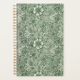 Ornate floral pattern of white flowers & leaves planner