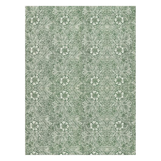 Ornate floral pattern of white flowers & leaves tafelkleed (Voorkant)