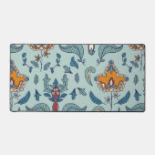 Ornate floral pattern on a pale blue background bureaumat (Voorkant)