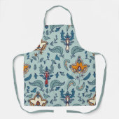 Ornate floral pattern on a pale blue background schort (Voorkant)