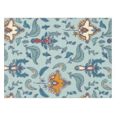 Ornate floral pattern on a pale blue background tafelkleed (Voorkant (Horizontaal))