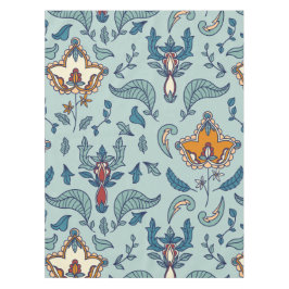 Ornate floral pattern on a pale blue background tafelkleed