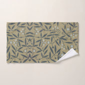Ornate floral pattern with dark blue vines  bad handdoek (Handdoek)