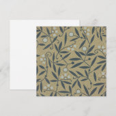 Ornate floral pattern with dark blue vines  bedankkaart (Voorkant / Achterkant)