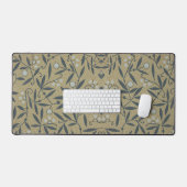 Ornate floral pattern with dark blue vines  bureaumat (Keyboard & Muis)