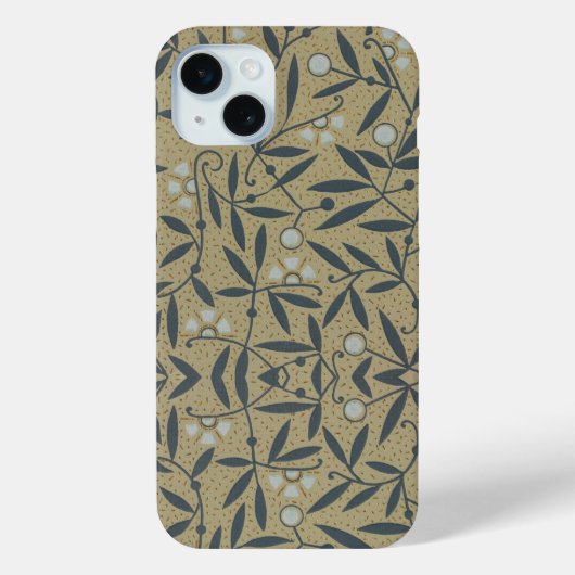 Ornate floral pattern with dark blue vines  Case-Mate iPhone case (Achterkant)