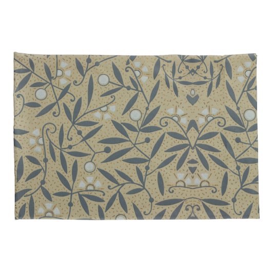 Ornate floral pattern with dark blue vines  kussensloop (Achterkant-Rechts)