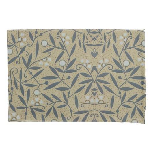 Ornate floral pattern with dark blue vines  kussensloop (Voorkant-Links)